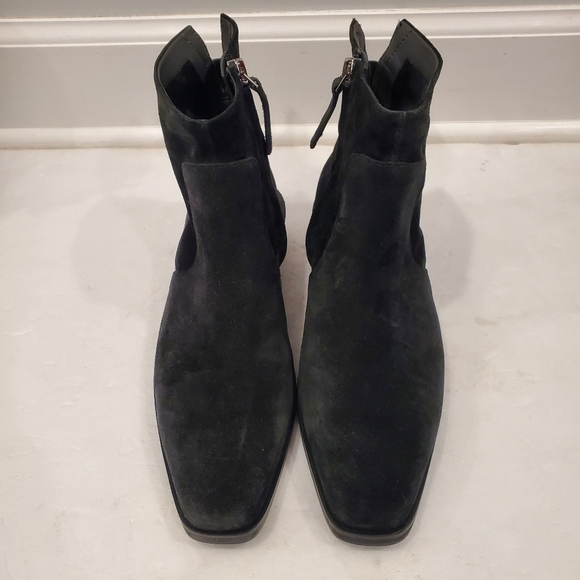 NEW Sarto Yeni Block Heel Ankle Boot Black Suede - Picture 2 of 5